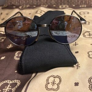 Vintage 80’s Revo Black and Gold Round Sunglasses